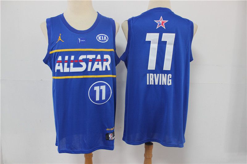 Men Brooklyn Nets #11 Irving Blue NBA 2020-2021 All Star Jersey